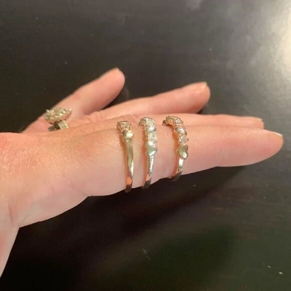 Dainty Rose Gold Heart & White CZ Accented Ring (silver is out of stock) - Picture 4 of 4